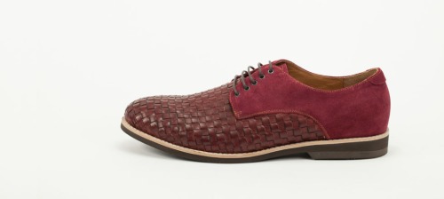 lace up dark red woven blank